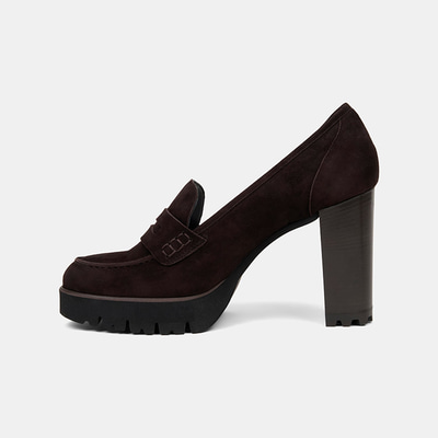 Luca Grossi Kadın Acı Kahve Platform Topuklu Süet Loafer