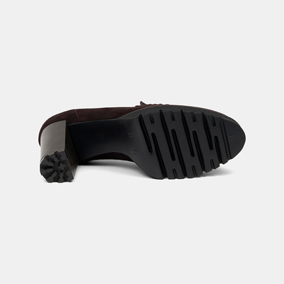 Luca Grossi Kadın Acı Kahve Platform Topuklu Süet Loafer