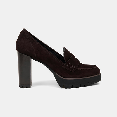 Luca Grossi Kadın Acı Kahve Platform Topuklu Süet Loafer