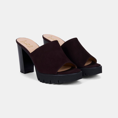 Luca Grossi Kadın Acı Kahve Platform Topuklu Süet Terlik