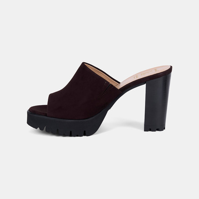 Luca Grossi Kadın Acı Kahve Platform Topuklu Süet Terlik