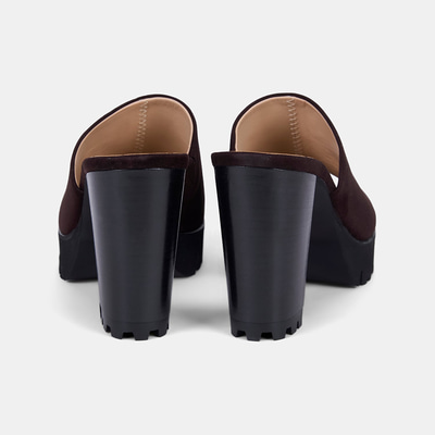 Luca Grossi Kadın Acı Kahve Platform Topuklu Süet Terlik