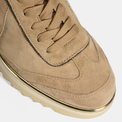 Luca Grossi Kadın Bej Bağcıklı Süet Spor Ayakkabı