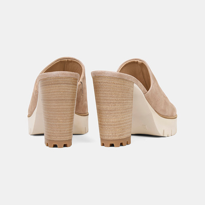 Luca Grossi Kadın Bej Platform Topuklu Süet Terlik