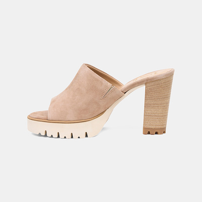 Luca Grossi Kadın Bej Platform Topuklu Süet Terlik