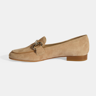 Luca Grossi Kadın Bej Toka Aksesuarlı Süet Loafer