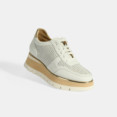 Luca Grossi Kadın Beyaz Bağcıklı Deri Spor Ayakkabı