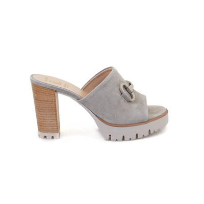 Luca Grossi Kadın Gri Topuklu Terlik