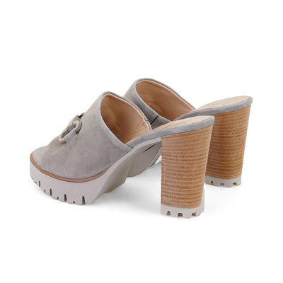 Luca Grossi Kadın Gri Topuklu Terlik