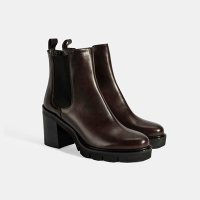 Luca Grossi Kadın Kahve Kalın Topuklu Deri Chelsea Bot