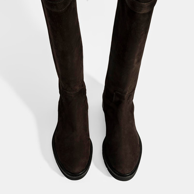 Luca Grossi Kadın Kahve Metal Kilit Detaylı Süet Çizme