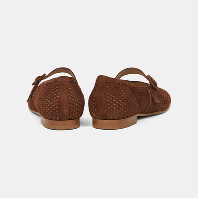 Luca Grossi Kadın Kahve Perforeli Mary Jane Süet Babet