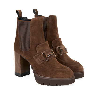 Luca Grossi Kadın Kahve Süet Topuklu Bot