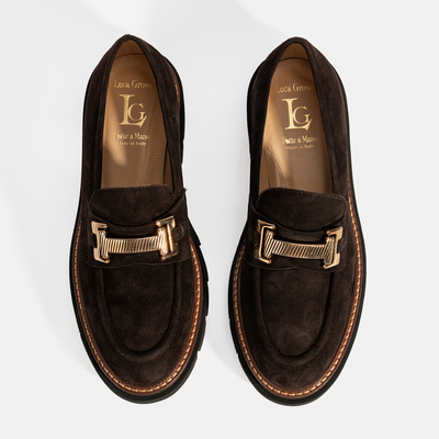 Luca Grossi Kadın Kahve Toka Detaylı Süet Loafer