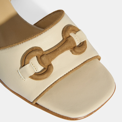 Luca Grossi Kadın Krem Ayarlanabilir Tokalı Deri Sandalet