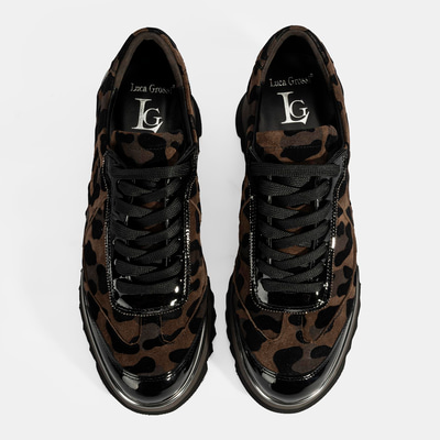 Luca Grossi Kadın Leopar Desenli Süet Deri Sneaker