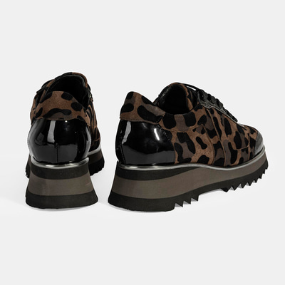 Luca Grossi Kadın Leopar Desenli Süet Deri Sneaker