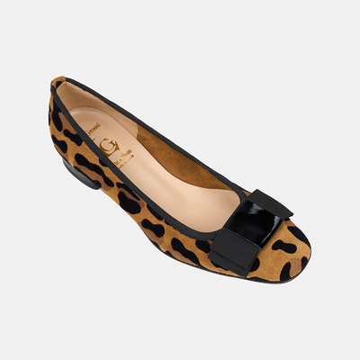 Luca Grossi Kadın Leopar Desenli Süet Deri Babet