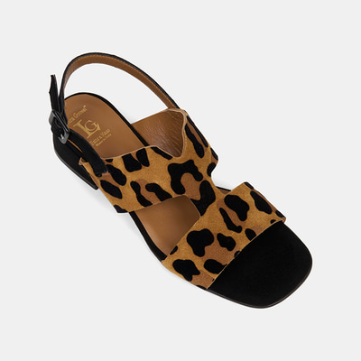 Luca Grossi Kadın Leopar Desenli Süet Deri Sandalet