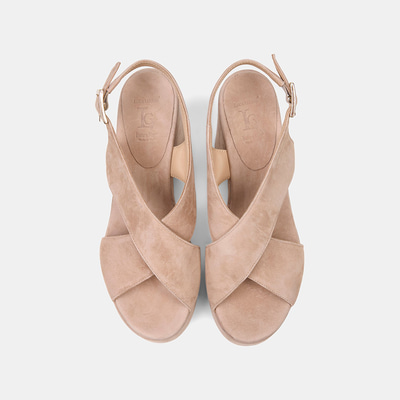 Luca Grossi Kadın Pudra Platform Topuklu Süet Sandalet