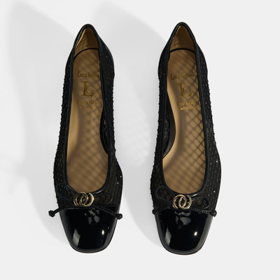 Luca Grossi Kadın Siyah Aksesuar Detaylı File Babet