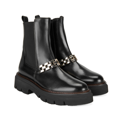 Luca Grossi Kadın Siyah Deri Bot