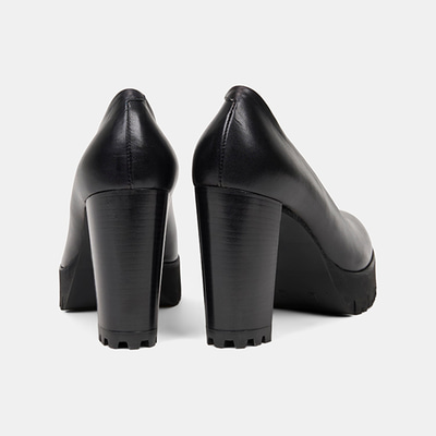 Luca Grossi Kadın Siyah Deri Platform Topuklu Ayakkabı