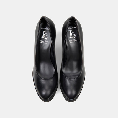 Luca Grossi Kadın Siyah Deri Platform Topuklu Ayakkabı