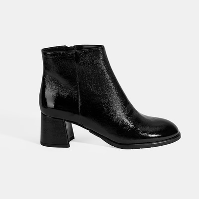 Luca Grossi Kadın Siyah Fermuarlı Topuklu Rugan Bot