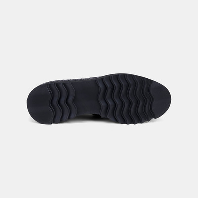 Luca Grossi Kadın Siyah Örgü Desenli Dolgu Topuklu Loafer