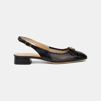 Luca Grossi Kadın Siyah Perforeli Kurdele Detaylı Deri Klasik Ayakkabı