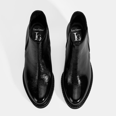 Luca Grossi Kadın Siyah Platform Topuklu Rugan Bot