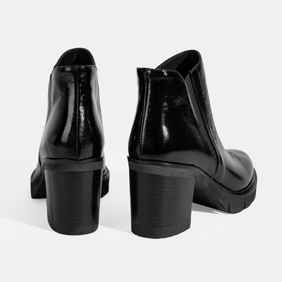 Luca Grossi Kadın Siyah Platform Topuklu Rugan Bot
