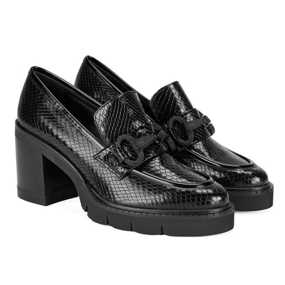 Luca Grossi Kadın Siyah Topuklu Deri Günlük Ayakkabı