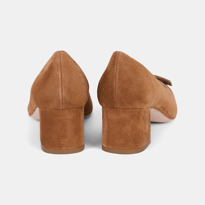 Luca Grossi Kadın Taba Toka Aksesuarlı Süet Topuklu Ayakkabı