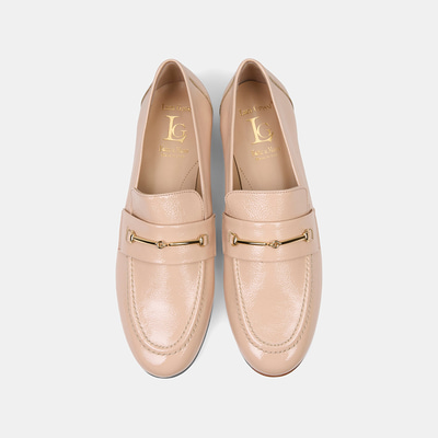 Luca Grossi Kadın Ten Gold Aksesuarlı Rugan Deri Loafer