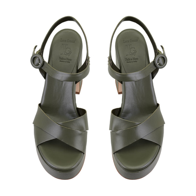 Luca Grossi Kadın Yeşil Platform Topuklu Sandalet