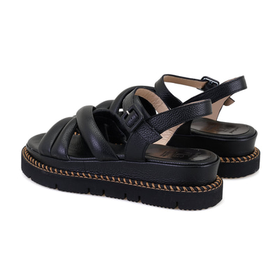 Luca Grossi Rachele Siyah Kadın Ayarlanabilir Tokalı Sandalet