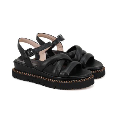 Luca Grossi Rachele Siyah Kadın Ayarlanabilir Tokalı Sandalet