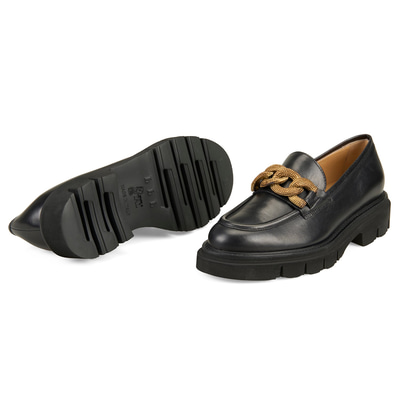 Luca Grossi Siyah Kadın Toka Detaylı Loafer