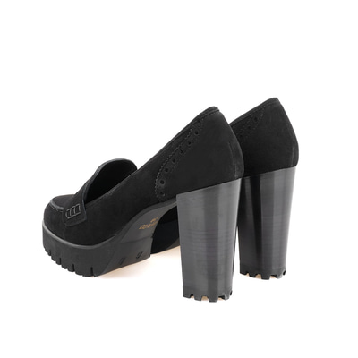 Luca Grossi Siyah Kadın Topuklu Loafer