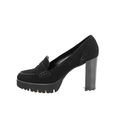 Luca Grossi Siyah Kadın Topuklu Loafer