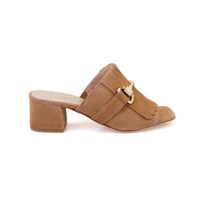 Luca Grossi Taba Toka Aksesuarlı Topuklu Terlik