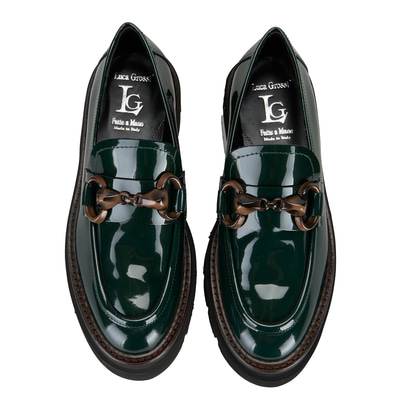 Luca Grossi Yeşil Kadın Deri Loafer Ayakkabı