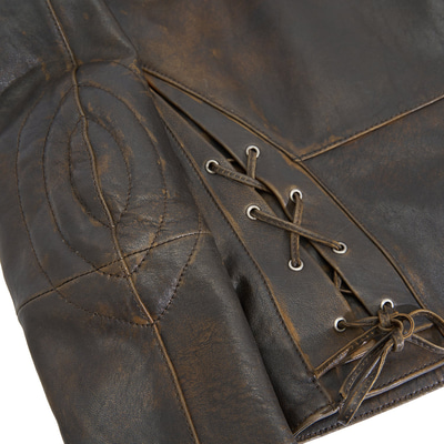 Lucette Kadın Eskitme Oversize Deri Biker Ceket