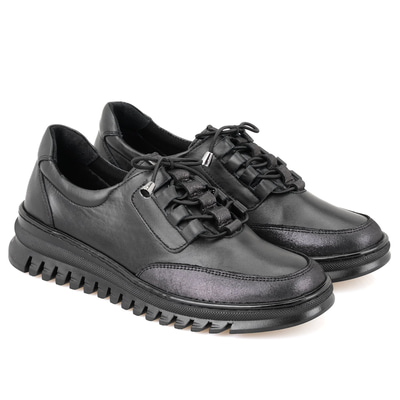 Lucian Siyah Kadın Deri Günlük Ayakkabı