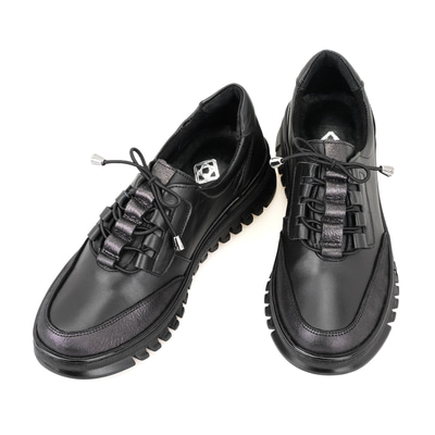 Lucian Siyah Kadın Deri Günlük Ayakkabı