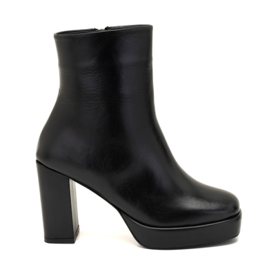 Luliye Siyah Kadın Deri Platform Topuklu Bot
