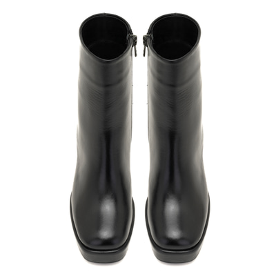 Luliye Siyah Kadın Deri Platform Topuklu Bot