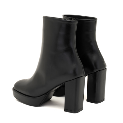 Luliye Siyah Kadın Deri Platform Topuklu Bot